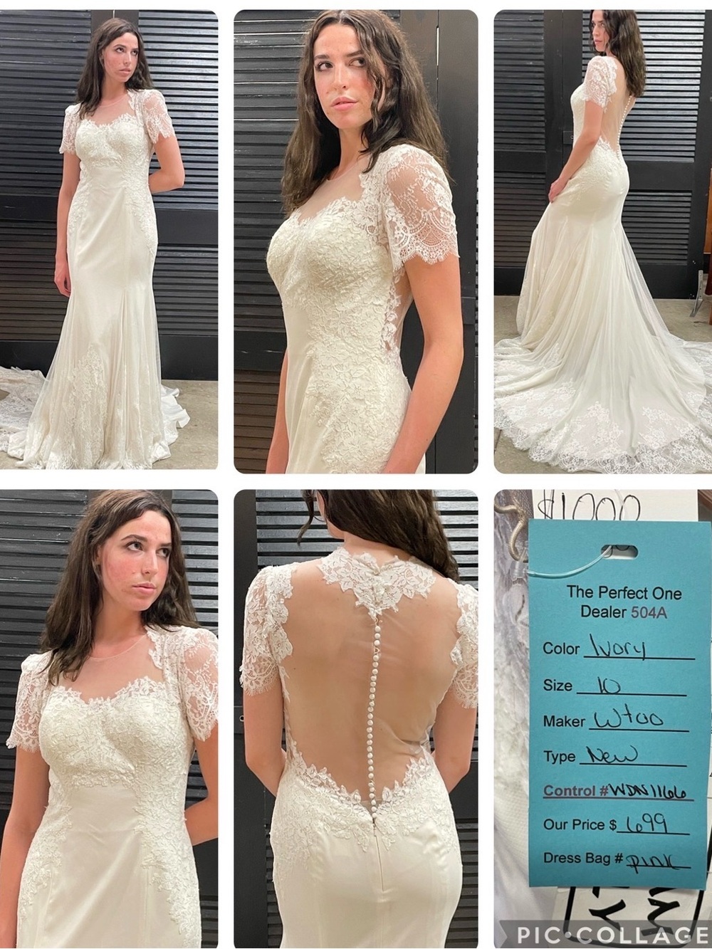 Elegant Lace-Detail Ivory Women’s Bridal Dress - Picture 6 of 6